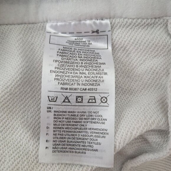 Adidas Changeover Tape Crew Sweatshirt Size Small White Black Spell Out Logo - Picture 5 of 7